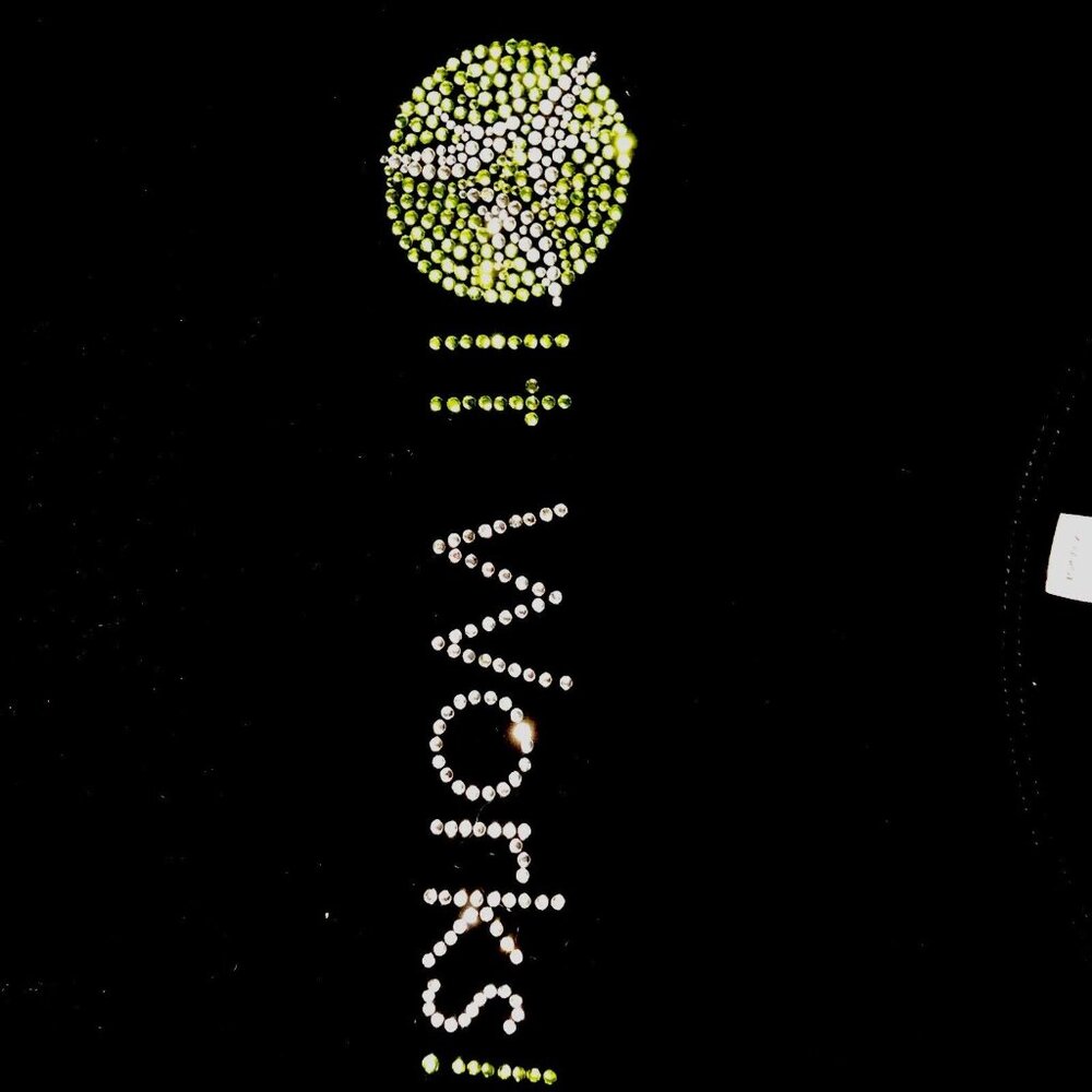 It Works Global Women’s Shirt It Works Bling Black/Green Studded T-Shirt - Picture 4 of 10